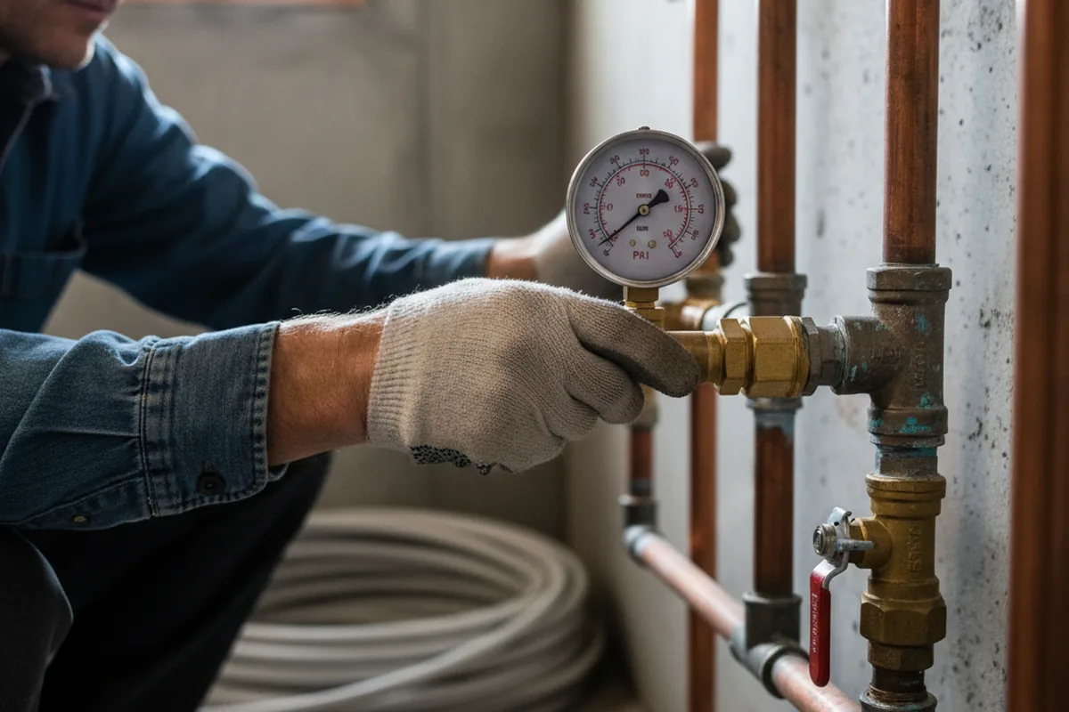 Pressure testing a repaired line during Water Line Repair in Loma Linda
